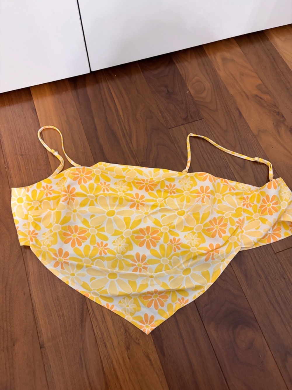 Simons Yellow Floral Bandana Crop Top